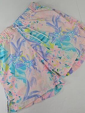 Lilly Pulitzer Men’s 6” In Capri Swim Trunks Shorts SIZE SMALL Pink BLUE Floral.
